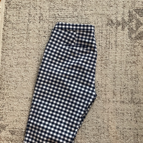 J Crew Navy/White Plaid Trousers Mattie Fit Size 4 - Picture 6 of 7